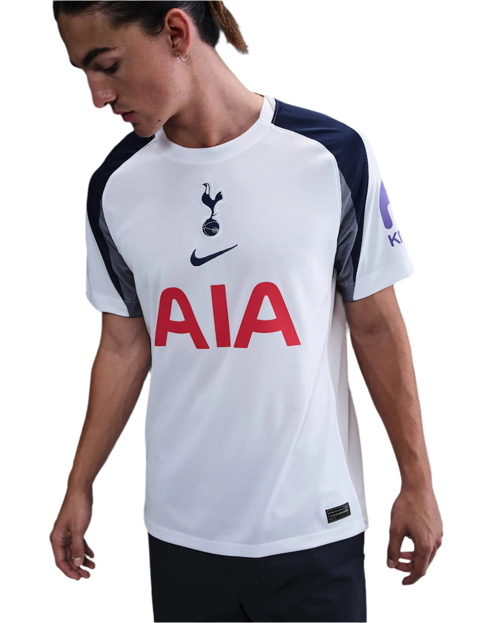 Nike Van de ven Tottenham Hotspurs Home Jersey w/ EPL + No Room For Racism Patch 25/26 (White/Iron/Binary Blue)