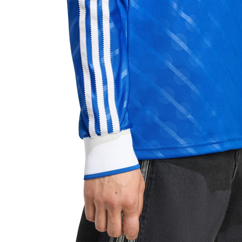 adidas Men's Real Madrid E. Militao Long Sleeve Third Jersey w/ Champions League Patches 25/26 (Blue/White)