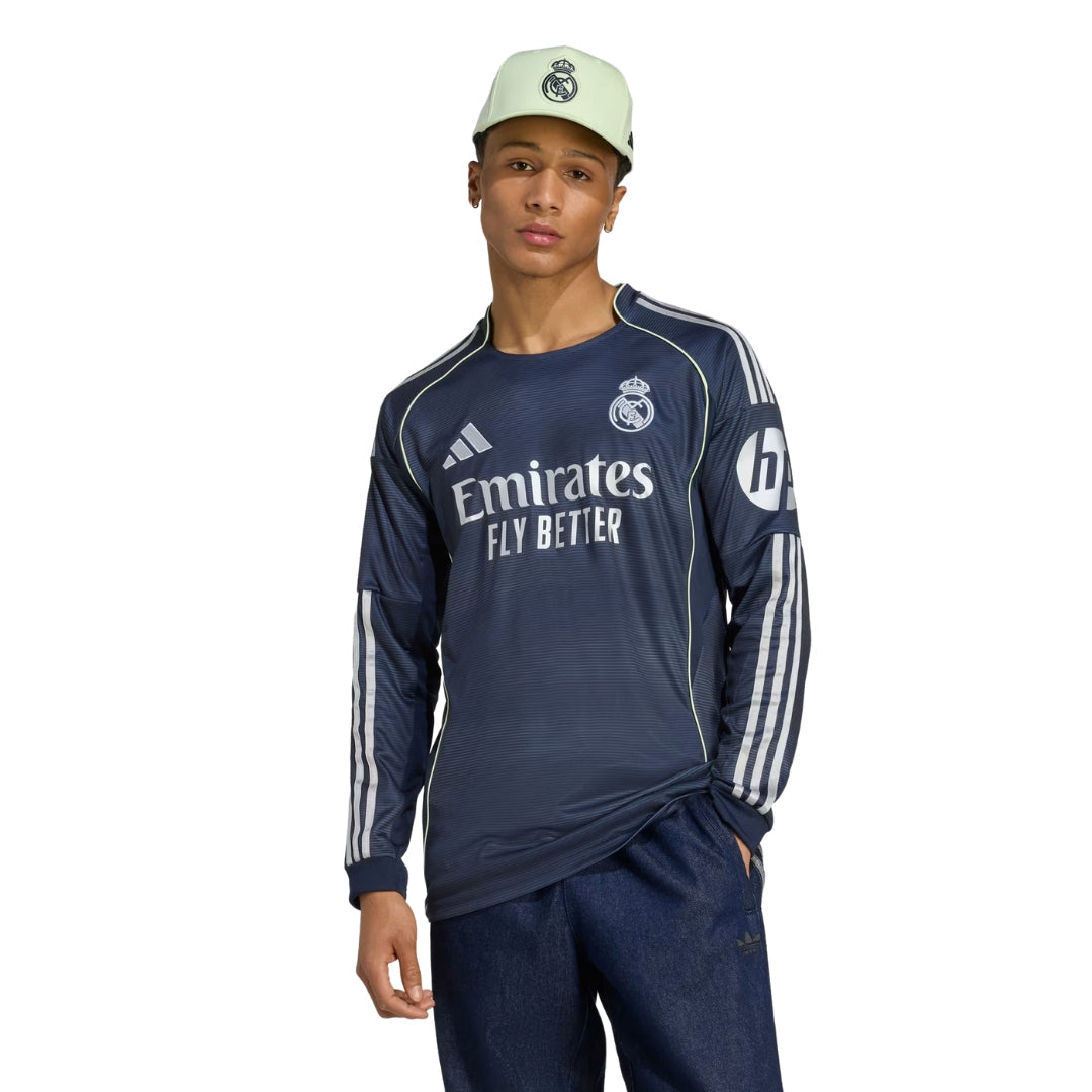 adidas Real Madrid Bellingham Long Sleeve Away Jersey w/ Champions League Patches 25/26 (Legend Ink)