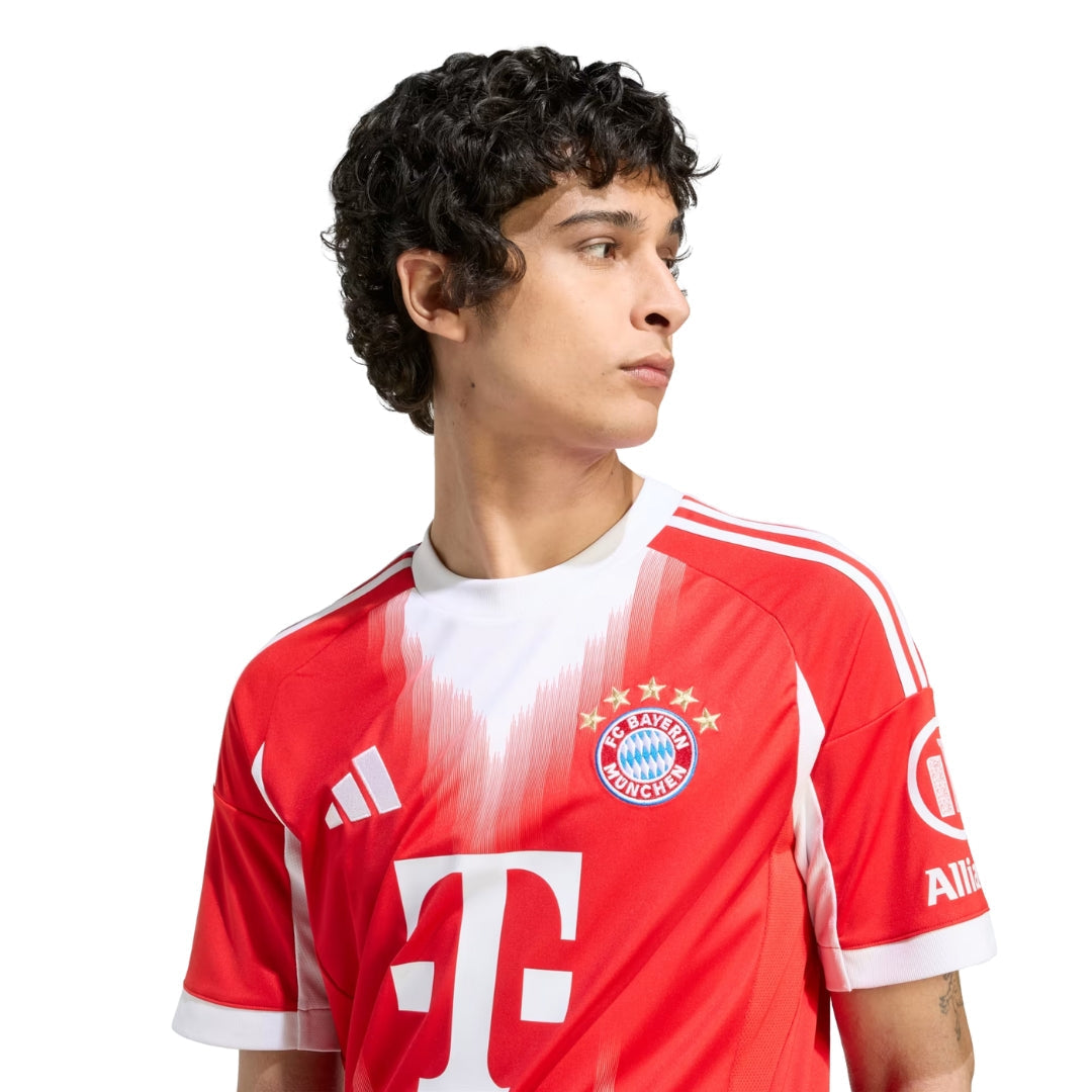 adidas Bayern Munich Bischof Home Jersey w/ Champions League Patches 25/26 (Red)
