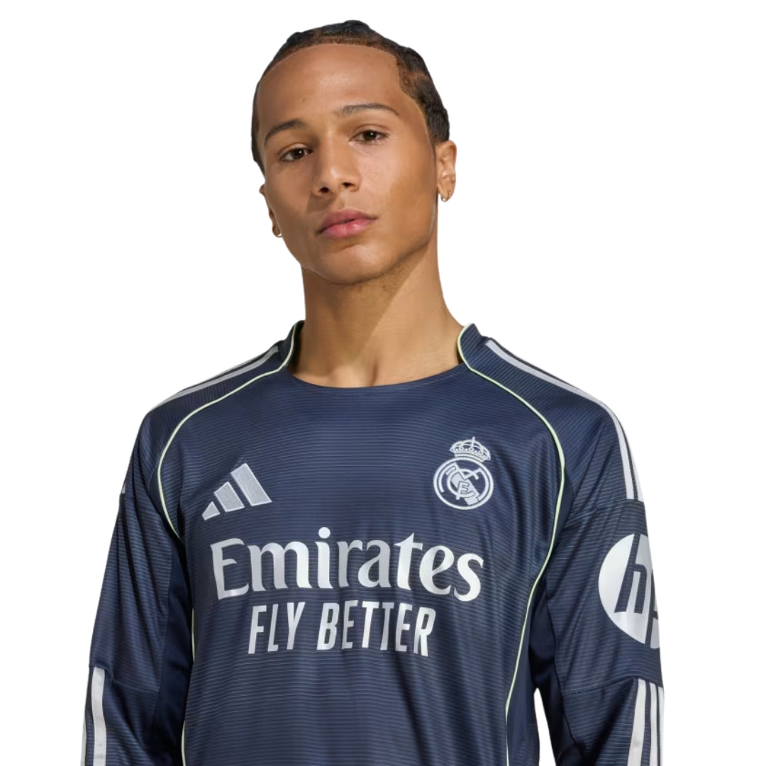 adidas Real Madrid Bellingham Long Sleeve Away Jersey w/ Champions League Patches 25/26 (Legend Ink)