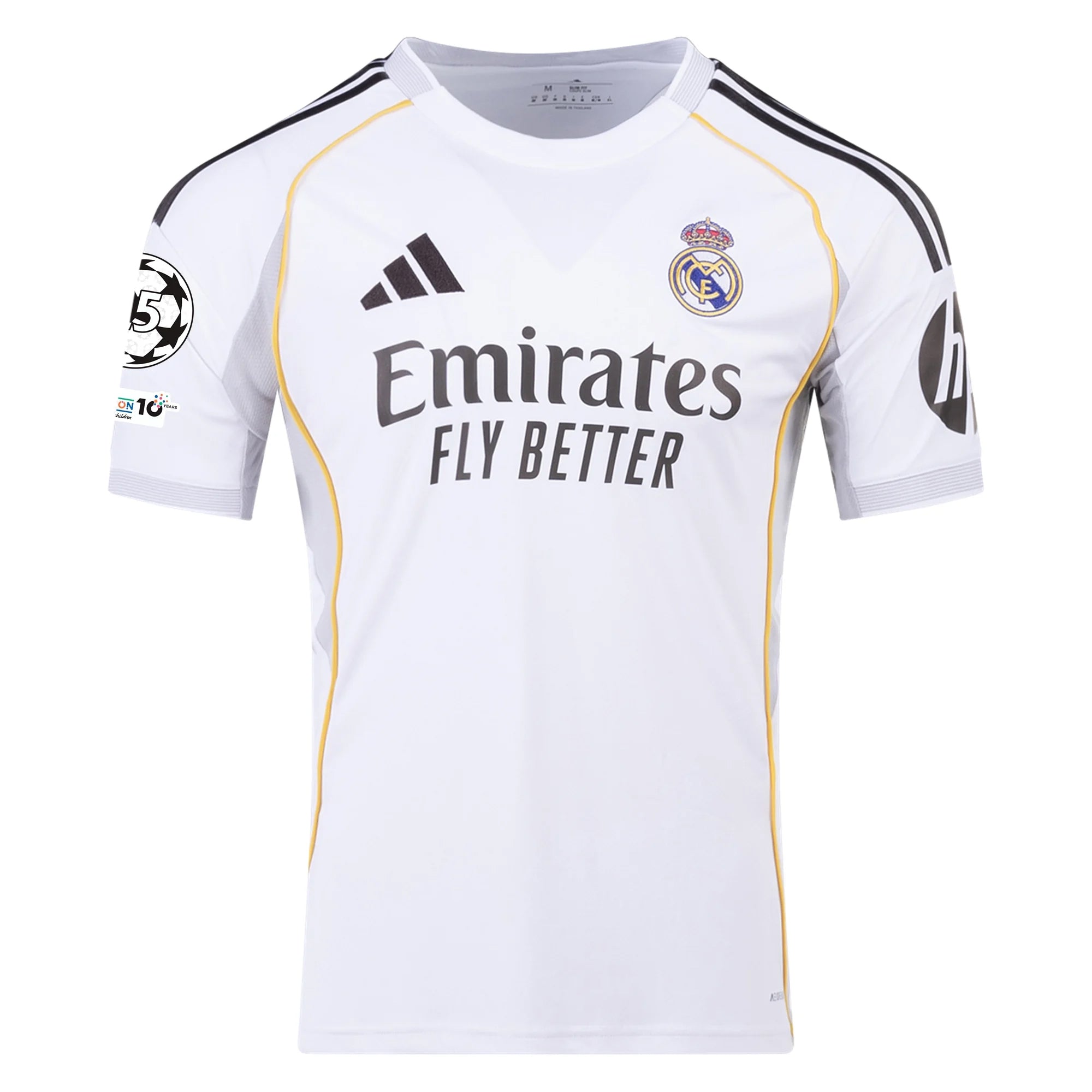 adidas Rodrygo Real Madrid 25/26 Home Jersey w/ Champions League Patches (White)