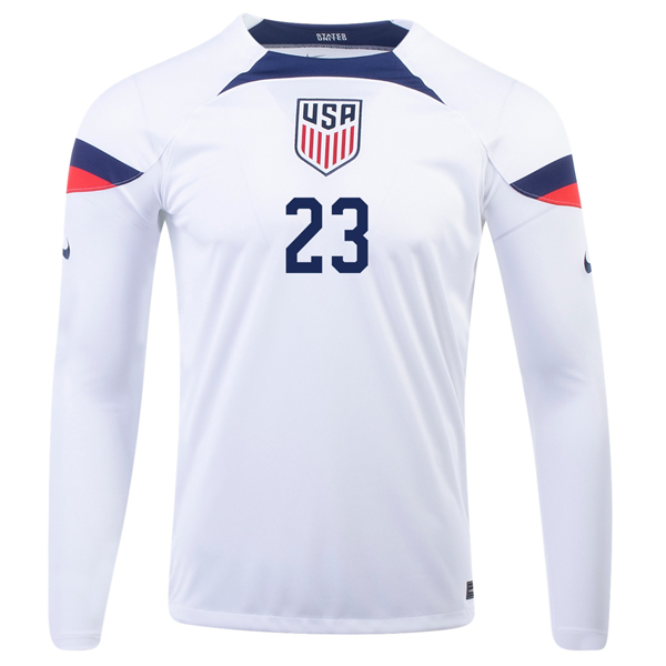 Nike United States Kellyn Acosta Home Long Sleeve Jersey 22/23 (White/Loyal Blue)