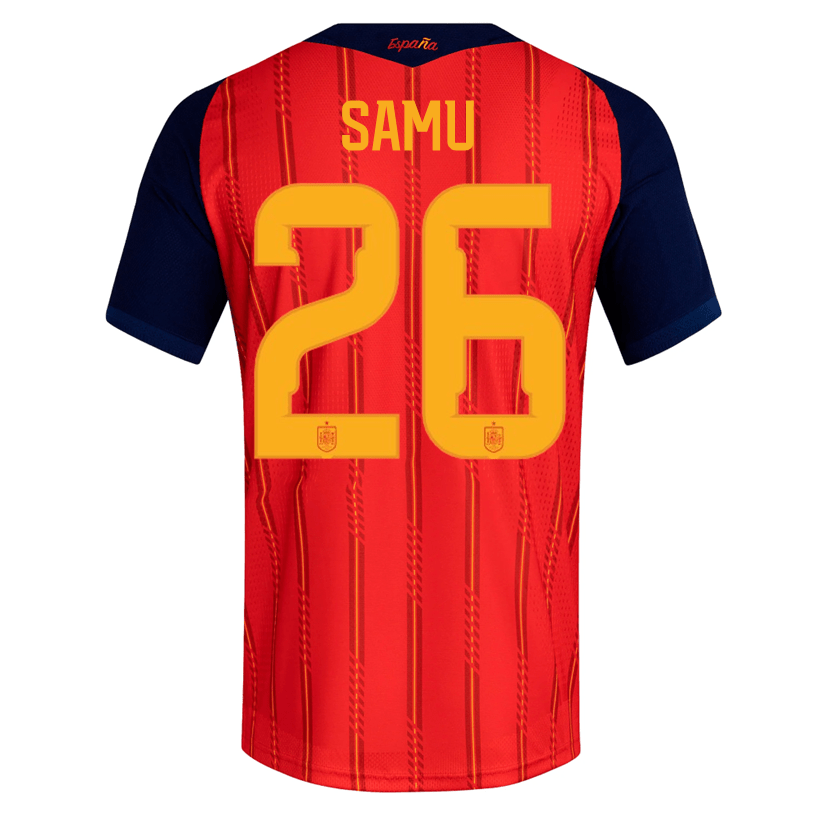 adidas Men's Samu Spain Authentic World Cup Home Jersey 2026 (Vivid Red)