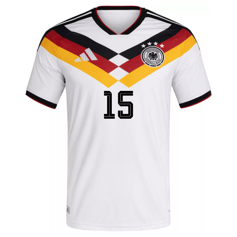 adidas Men's Schlotterbeck Germany Authentic Home World Cup Jersey 2026 (White/Black)