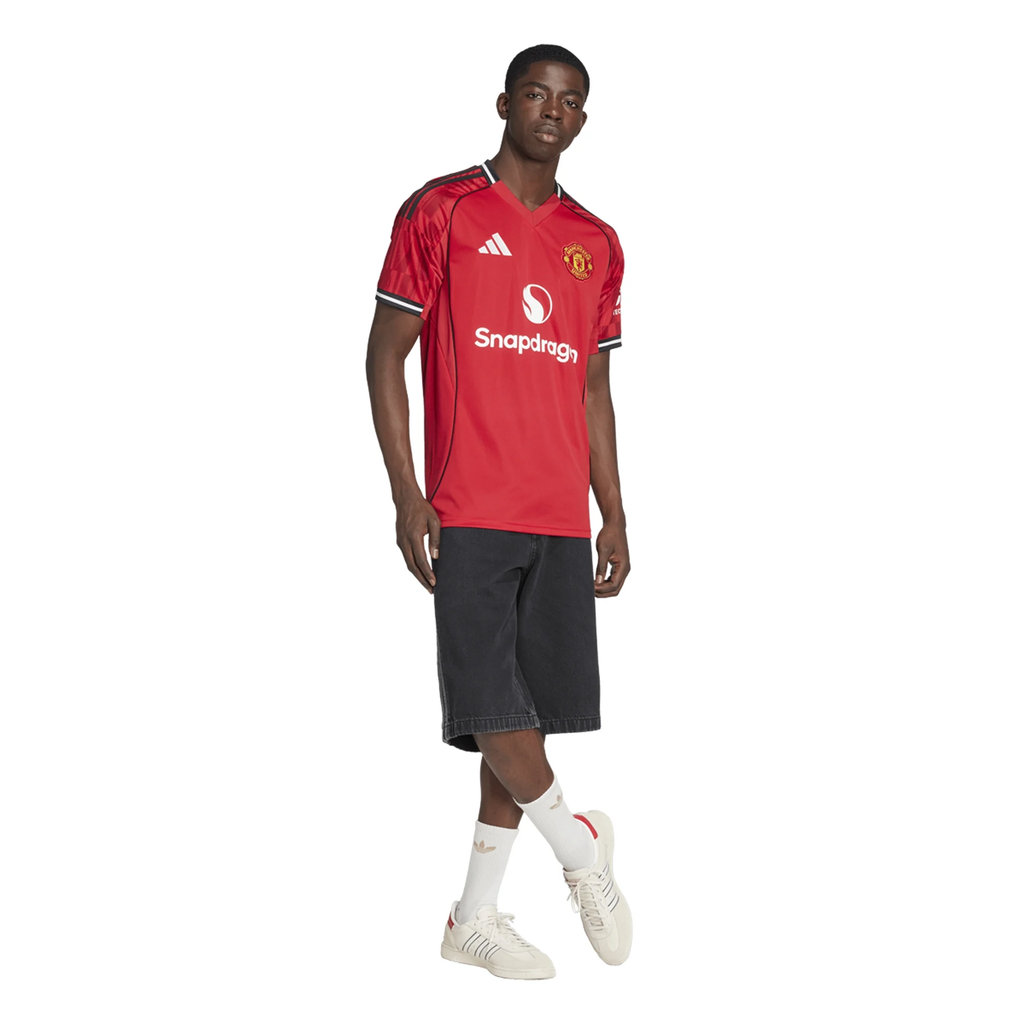 adidas Dalot Men's Manchester United Home Jersey 25/26 w/ EPL + NRFR Patches (Red)