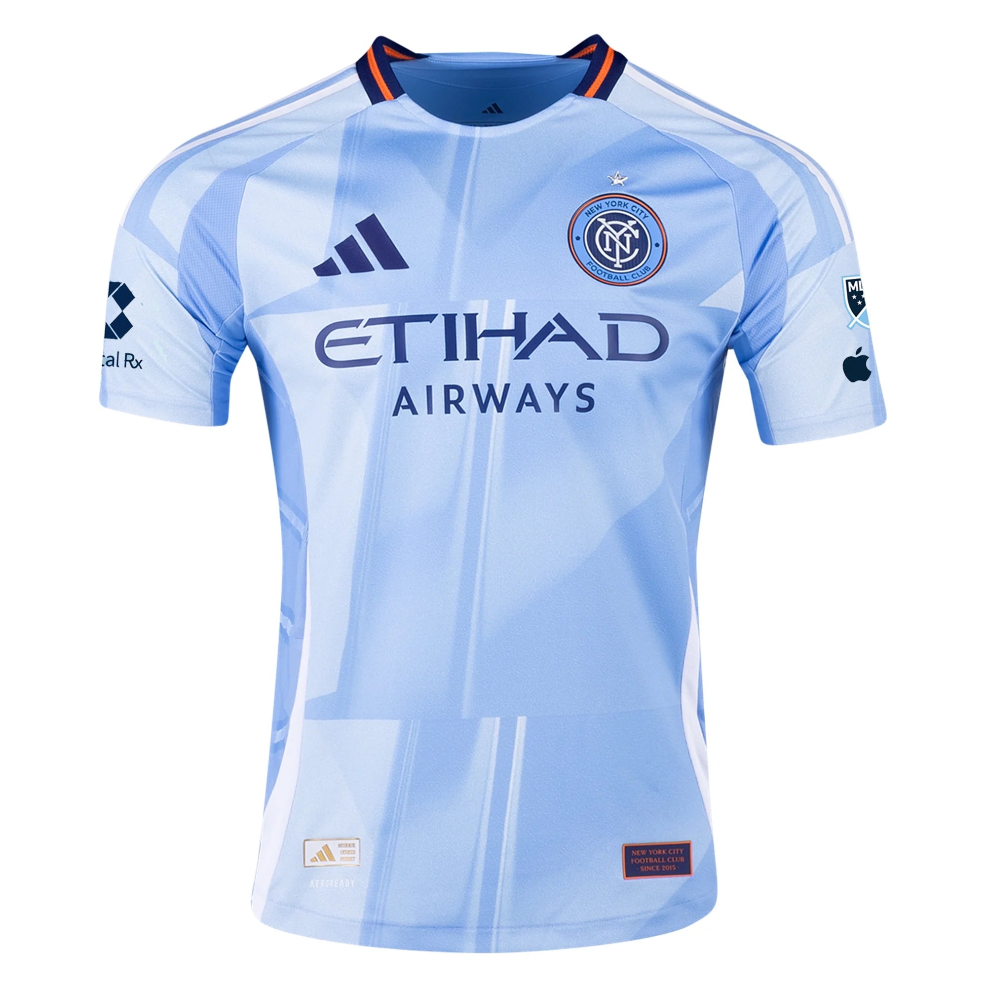 adidas Alonso Martínez New York City FC Authentic Home Jersey 25/26 w/ MLS Patches (Bahia Light Blue)