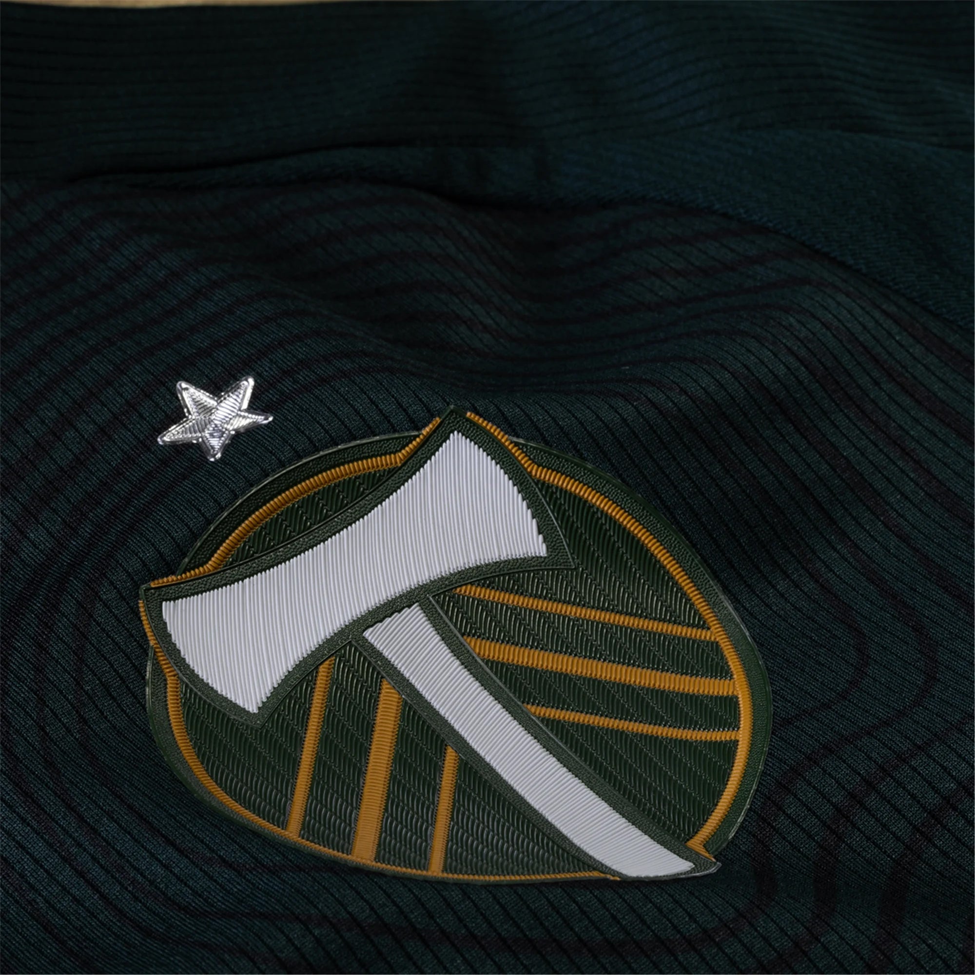 adidas Kyle Linhares Portland Timbers Authentic Home Jersey w/ MLS & Apple Patch 25/26 (Green/Gold)