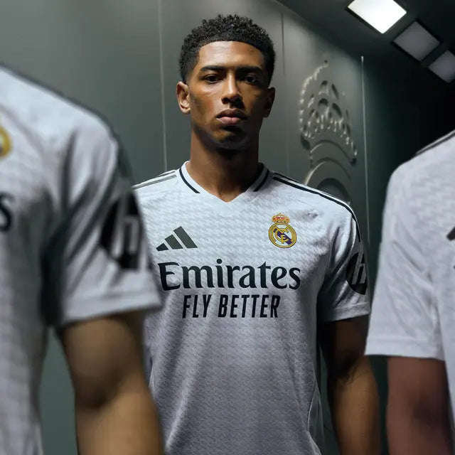 adidas Lucas V. Real Madrid Authentic Home Jersey w/ La Liga Patches 24/25 (White/Black)