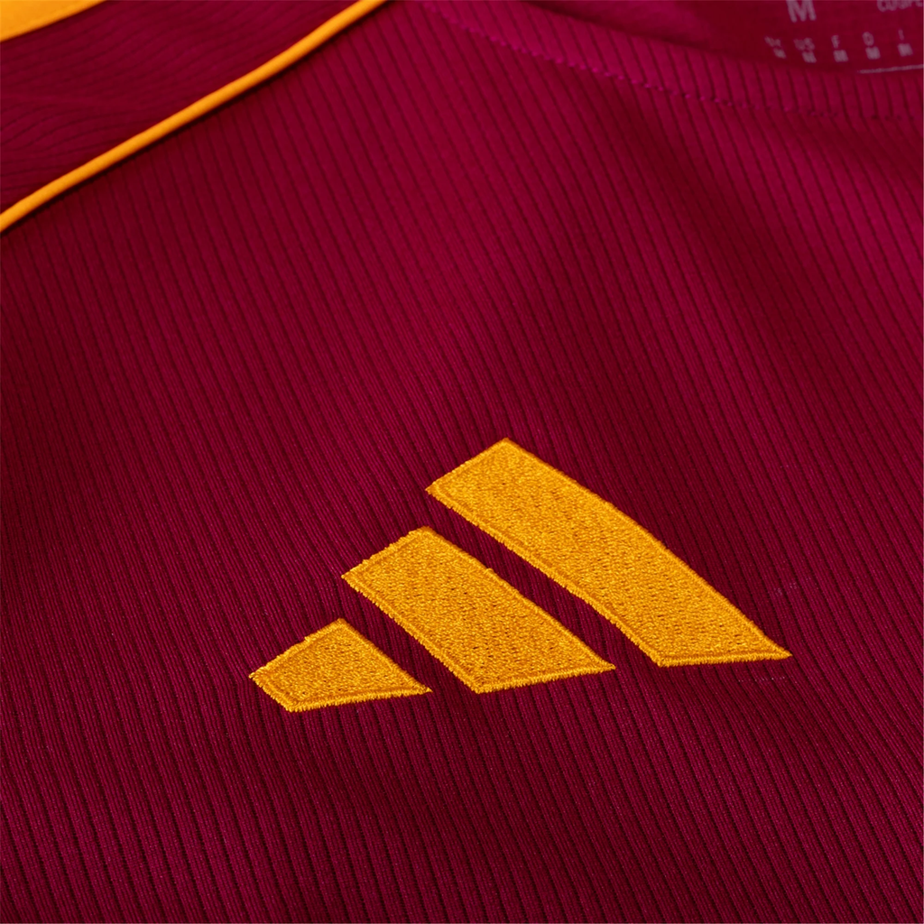 adidas Men's Roma Lorenzo Pellegrini Home Jersey w/ Europa League Patches 25/26 (Burgundy)
