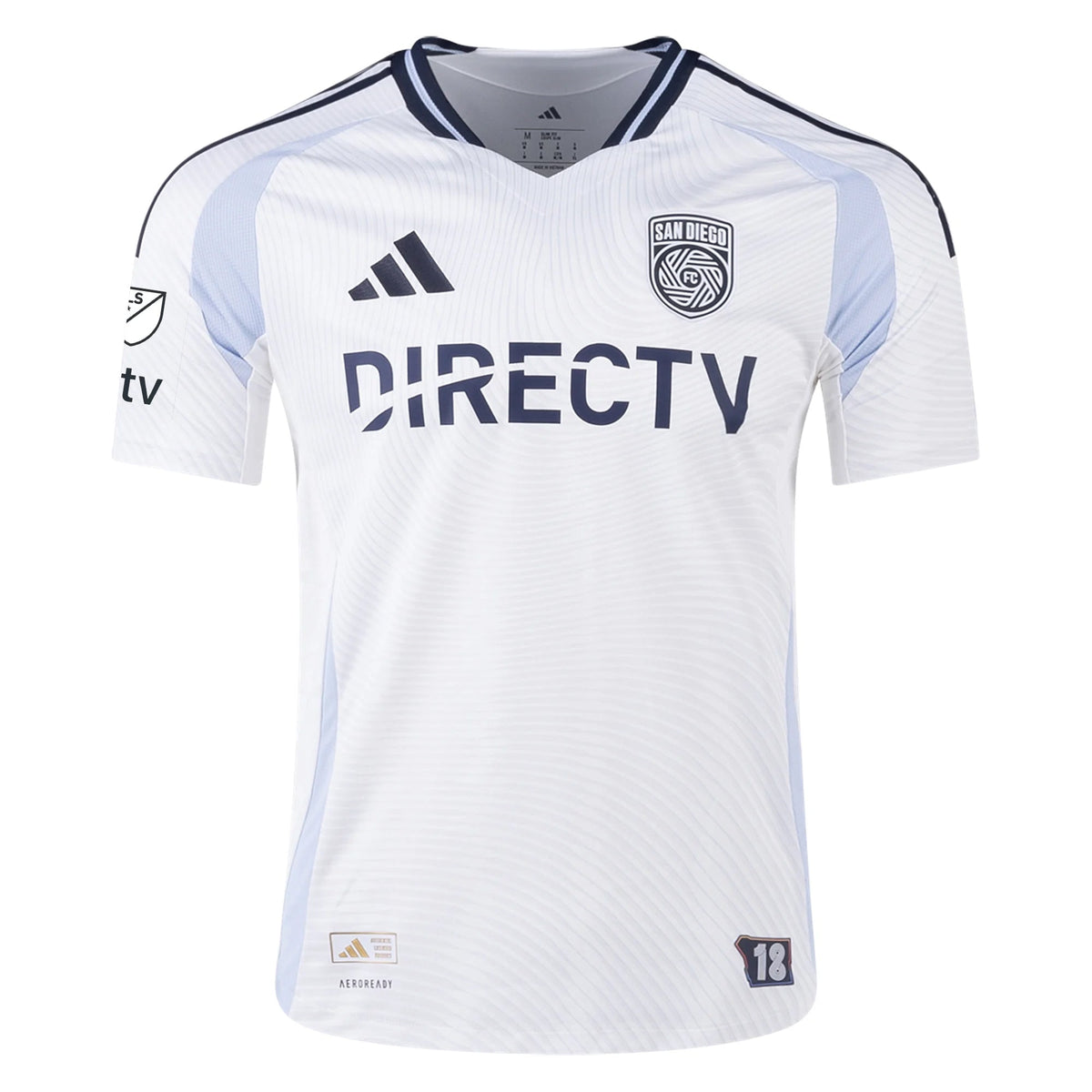 adidas San Diego FC Authentic Heine Bruseth Away Jersey 25/26 w/ MLS & Apple Patch (White)
