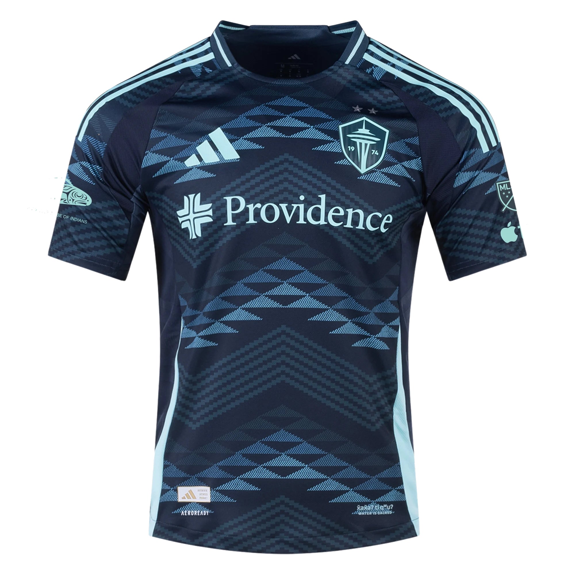 adidas D. Leyva Seattle Sounders Authentic Away Jersey 25/26 w/ MLS Patches & Sponsor (Aura Ink)