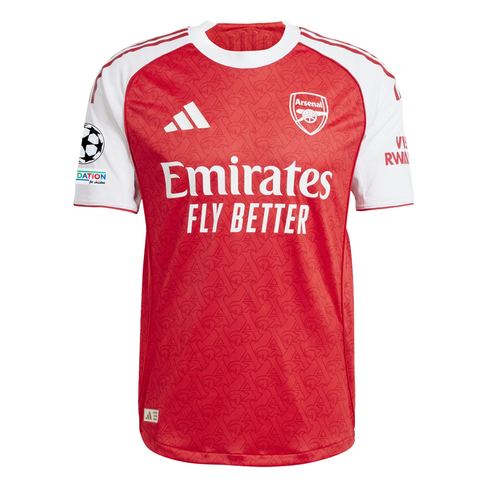 adidas Arsenal FC Authentic Home Jersey w/ Champions League Patches 25/26 (Better Scarlet/White)