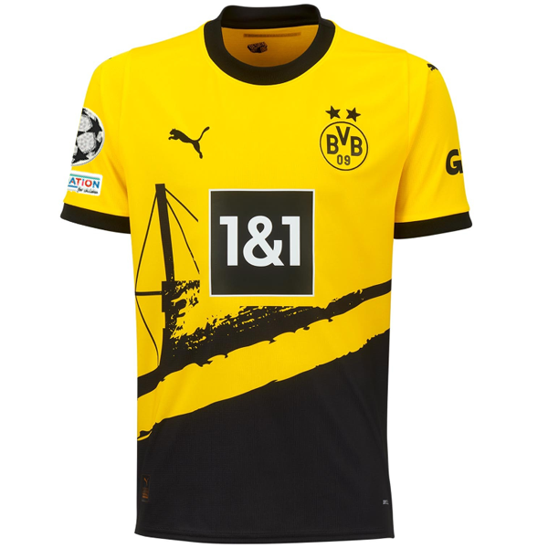 Puma Borussia Dortmund Marius Wolf Home Jersey w/ Champions League Patches 23/24 (Cyber Yellow/Puma Black)