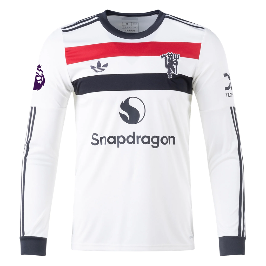 adidas Manchester United Bruno Fernandes Third Long Sleeve Jersey w/ EPL Patch 24/25 (Off White)