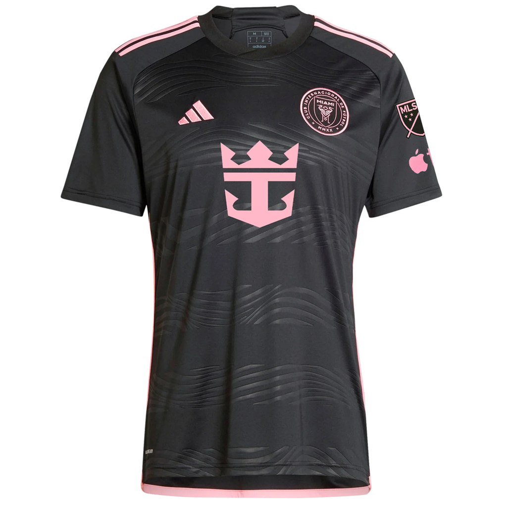 adidas Inter Miami Luis Suarez Royal Caribbean Away Jersey w/ MLS + Apple TV Patches 23/24 (Black/Bliss Pink)