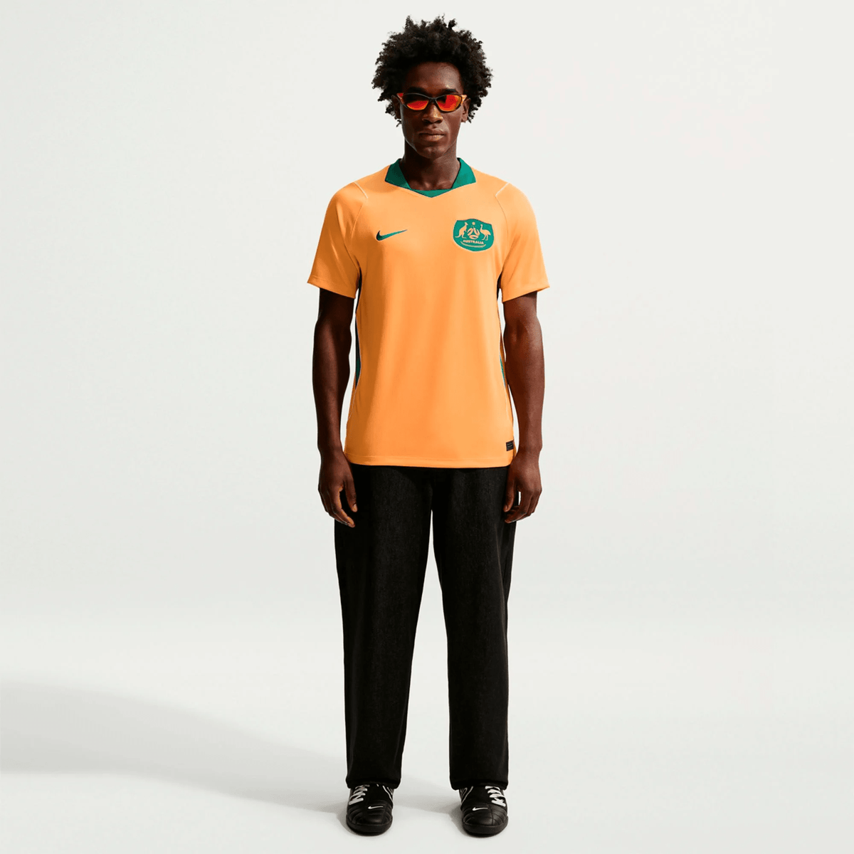 Nike Mens Australia Stadium Home Stadium Jersey 2026 (Gold/Mystic Green)