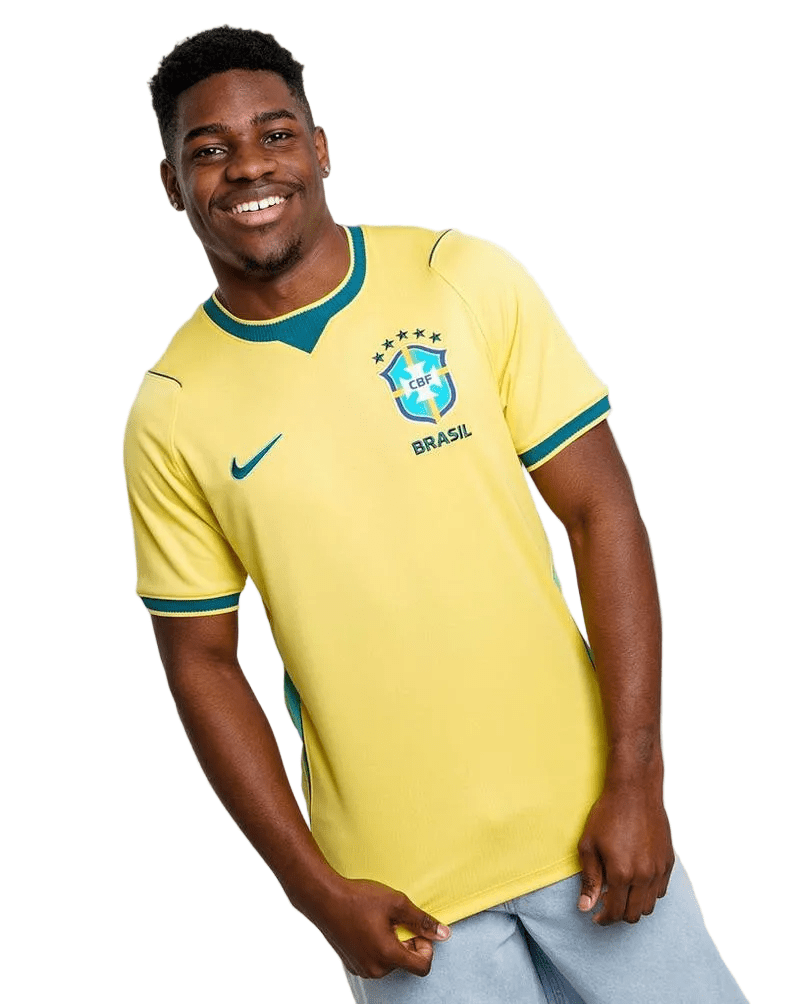 Nike Men's Brazil Home Stadium Jersey 2026 (Canary/Teal)