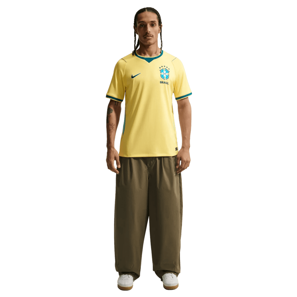 Nike Men's Brazil Home Stadium Jersey 2026 (Canary/Teal)