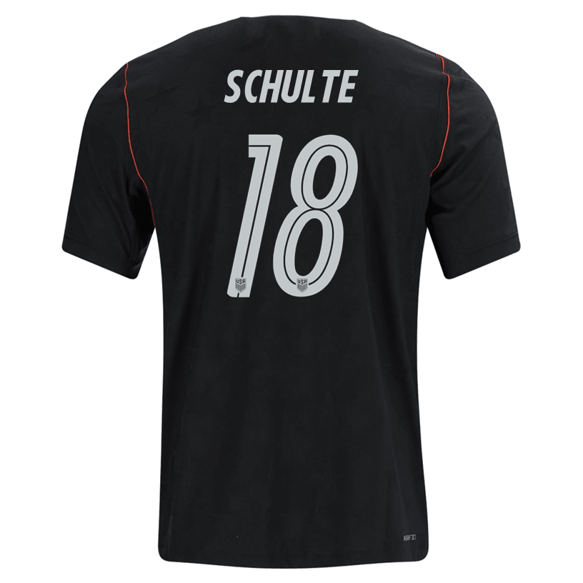 Nike Mens Schulte United States Away Stadium Jersey 2026 (Dark Obsidian/Pure Platinum)