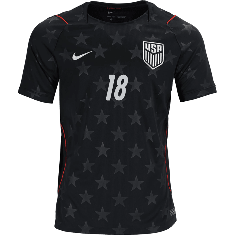Nike Mens Schulte United States Away Stadium Jersey 2026 (Dark Obsidian/Pure Platinum)