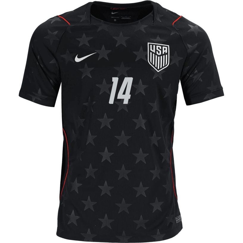Nike Mens Weah United States Away Stadium Jersey 2026 (Dark Obsidian/Pure Platinum)