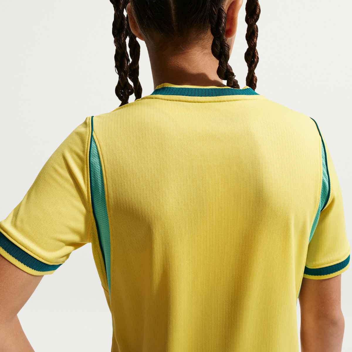 Nike Youth Brazil Home Stadium Jersey 2026 (Yellow Canary/Teal)