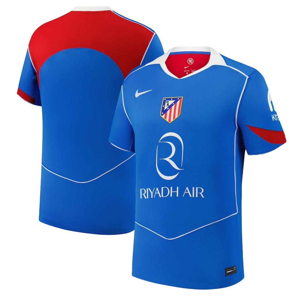 Nike Men's Atletico Madrid Connor Gallagher T90 Third Jersey La Liga Patch 25/26 (Photo Blue/Sport Red)