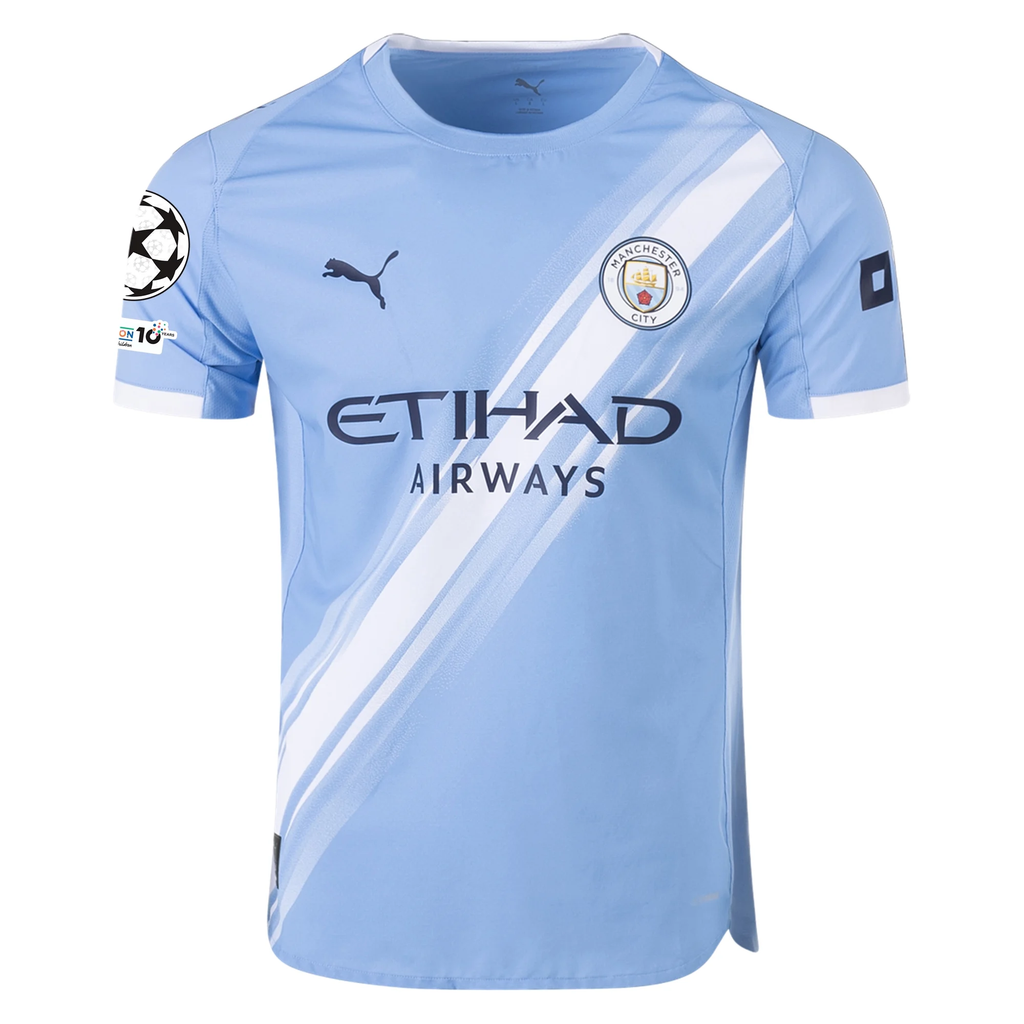 Puma Manchester City Authentic Ruben Home Jersey w/ Champions League Patches 25/26 (Team Light Blue/White)