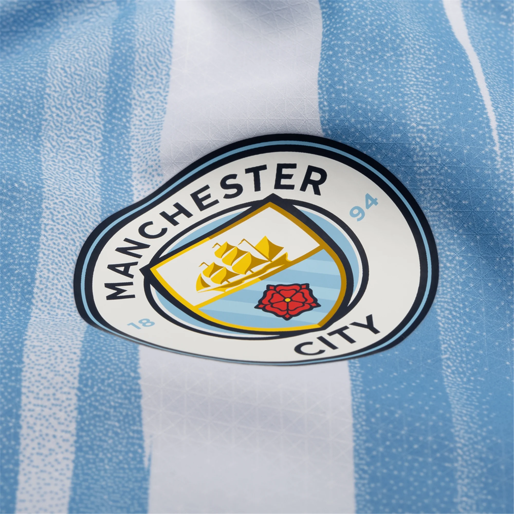 Puma Manchester City Authentic Cherki Home Jersey w/ EPL + No Room For Racism Patches 25/26 (Team Light Blue/White)