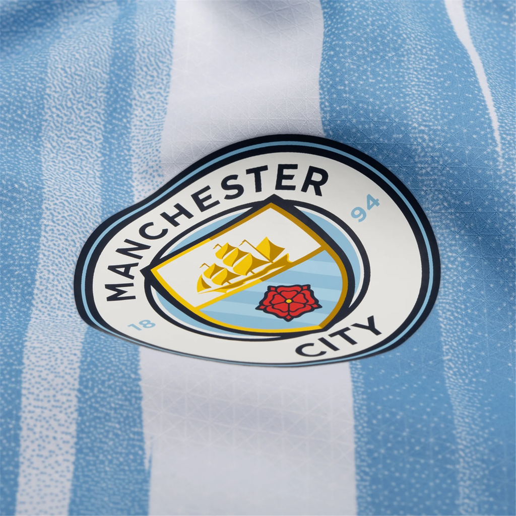 Puma Manchester City Authentic Bobb Home Jersey w/ EPL + No Room For Racism Patches 25/26 (Team Light Blue/White)